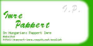 imre pappert business card